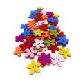 15mm x 30 Flower Shaped Wooden Buttons Mixed Co...