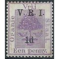 Orange Free State 1900 SG102 1d on 1d Purple (g...