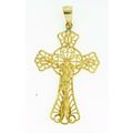 14k Yellow Gold Large Jesus Crucifix Cross Reli...