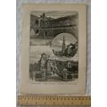 Vintage engraving Colchester Castle & St. Nicho...