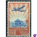 Ceylon 1950 SG417 75c Ultramarine & Orange Moun...