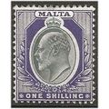 Malta 1903 SG44 1/- Grey & Violet Mounted Mint ..
