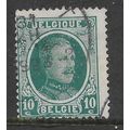 BELGIUM 1922 ALBERT I 10c GREEN SG 367 FINE USED#