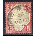 GB 1887 - 92 QV 4 1/2d Green & Carmine Pmk May ...