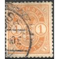 Denmark 1901 - 1ore orange - Arms - used