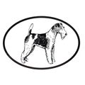 Dog Breed Oval Vinyl Car Decal Black & White St...