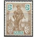 Malta 1922 SG128 2d Bistre-Brown & Turquoise Mo...