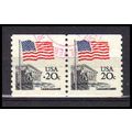 Used 1895 20c U.S. Flag Very Fine Pair PA0254