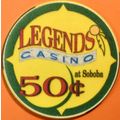Legends. 50¢ Casino Chip. San Jacinto, CA. X90.
