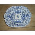 Blue & White Oriental Design Vintage Cake Plate