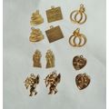 12 Pc Vintage Wedding Theme Charms 3/4 Inch Hol...