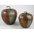 Pair of Heavy Wooden Apples w/ Metallic Accents...