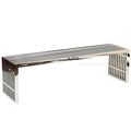 60" Modern Stainless Tubular Slat Steel 60" Ben...