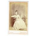 Victorian cdv photo young lady pale frock seate...