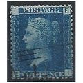 1858 SG47 2d Blue Plate 13 Fine Used Check Lett...