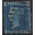 1858 SG47 2d Blue Plate 13 Good/Fine Used On Pi...