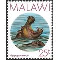 Malawi QEII 1987 Hippopotamus 25t Water Unmount...