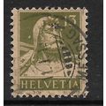 SWITZERLAND 1914 WILLIAM TELL 13c GREEN ON BUFF...