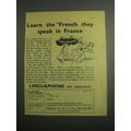 1948 Linguaphone Institute Ad - Learn the Frenc...