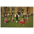Postcard Folk dancers in authentic Welsh Nation...