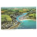 AERIAL VIEW OF EAST & WEST LOOE CORNWALL used p...