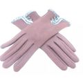 Ladies Gloves Brown with Button Detail Clothing...