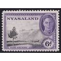 Nyasaland KGVI 1945 6d Black Violet SG150 Mint MH