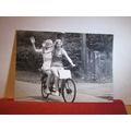 SUE FREEMAN & WENDY WILSON, TANDEM BIKE, BEDFIELD, SUFFOLK unused postcard =