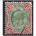 India 1911 SG137 1 Rupee Green & Scarlet Fine U...