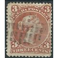 Canada 1868 SG58 3c Brown-Red Good+/Fine Used ....