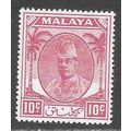 KELANTAN MALAYA 1951 KG6 10c SG63 63 SG PURPLE ...