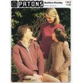 Patons 1753 Chunky Family zipper jackets Vintag...