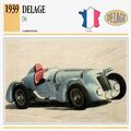 Collectors Club card. Classic Cars. Delage D6