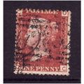 GREAT BRITAIN 1858-79 QV SG44 1d RED BROWN PLAT...