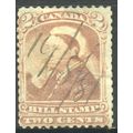 Canada c1890's - Victoria Bill Stamp - 2c Brown...