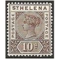 St Helena 1896 SG52 10d Brown Perf 14 Wmk Crown...