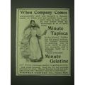 1900 Minute Tapioca and Minute Gelatine Ad - Wh...