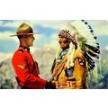 Mountie & Chief Sitting Eagle - Vintage Canada'...