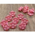 17mm Pink Shank Buttons ABS Flower Cardigans Cr...