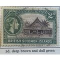 British Solomon Islands QEII 1956 2d Brown & Gr...
