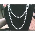 Vintage White beaded Long Necklace