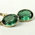 Russian Nanocrystal Emerald, 14KY Gold Leverbac...
