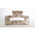Beige and brown splatter paint rectangle hair c...