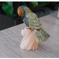 Vintage 3" Carved Parrot Semi Precious Stone Sc...