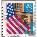 USA, Flag over Porch, blue 1995, 32c, #3