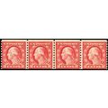 492, Mint NH 2¢ Coil Line Strip of Four CV $153...