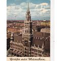 Munchen Rathaus Germany Postcard posted crease