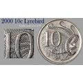 Australia 2000 10c Lyrebird - "Cud" north-west ...