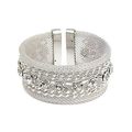 Mesh Bracelets w/ Clear Rhinestone & Chain Line...