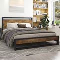 Full Modern Farmhouse Platform Bed Frame with W...